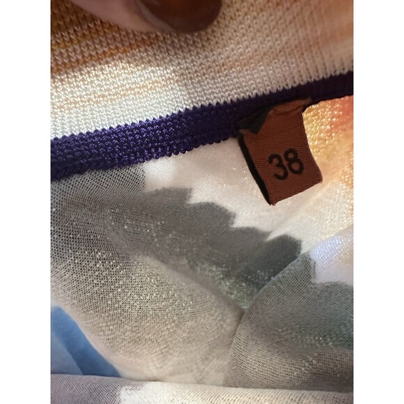 Missoni Italy Chevron Zigzag Knit Mini Skirt Multicolor Stretch Size 38 - Picture 4 of 6